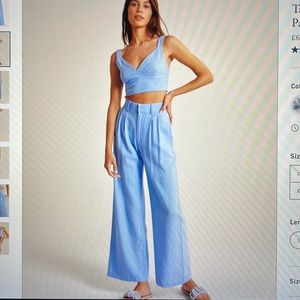 Abercrombie linen-tailored pants XS SHORT - blue